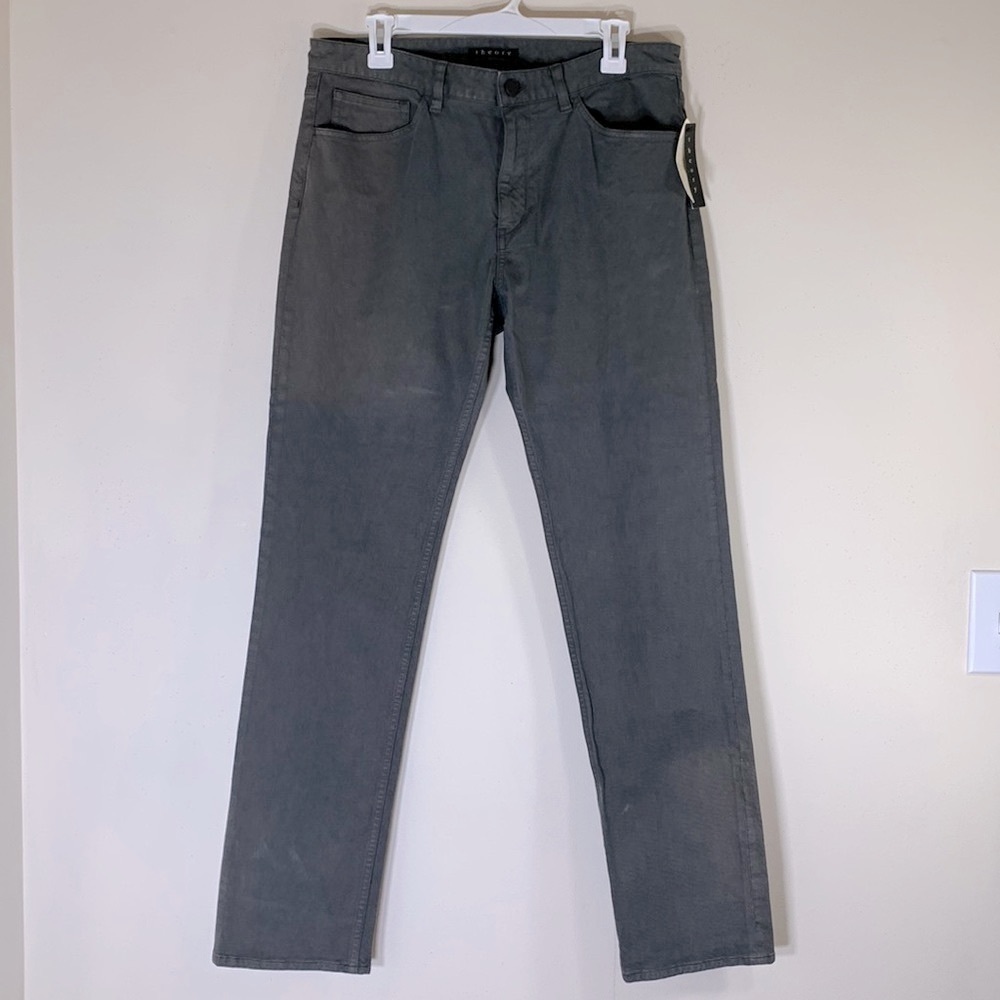 NWT. Theory 33 High-rise Straight Leg Shark Skin Jeans. - Picture 1 of 10